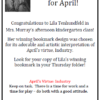 Bookmark Contest Winner for April Bookmark Contest Winner April Half Sheet