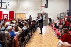 Andy Michaud, played the bagpipes