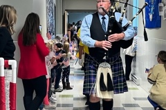 Andy Michaud, played the bagpipes