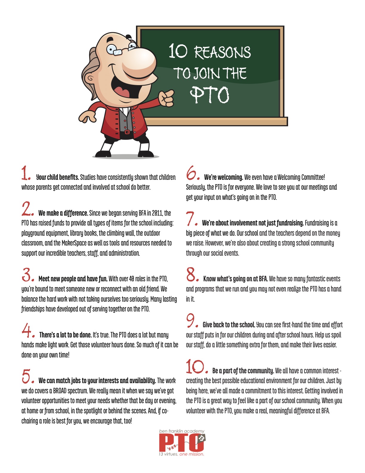 10 reasons to join the PTO