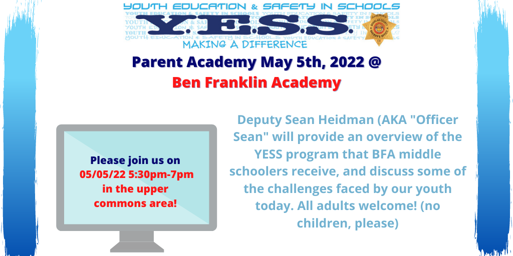 Y.E.S.S. Parent Academy, Parents of Students in Grades 5-8 @ Middle School Commons
