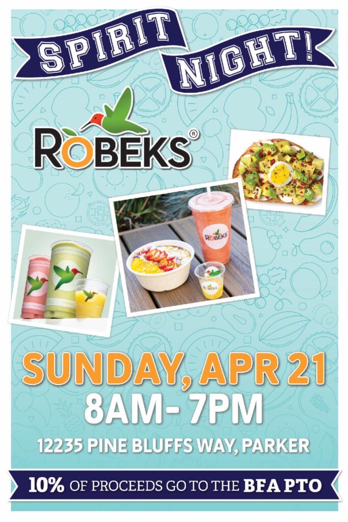 Flier for Robeks Spirit Night