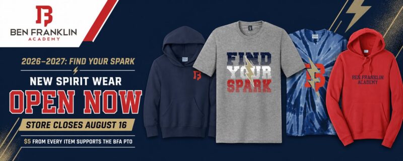 notification of spirit store opening with shirts
